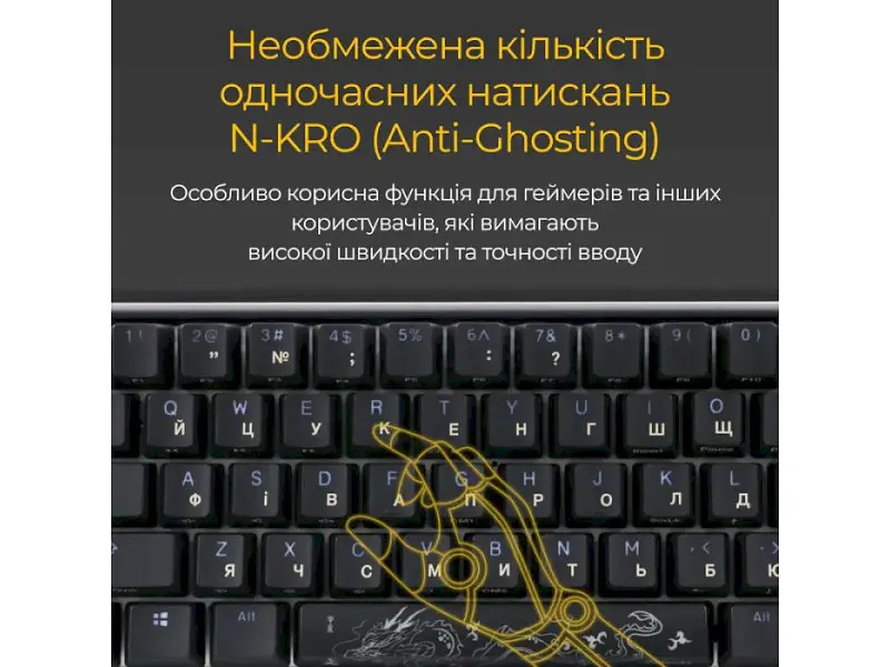 Клавіатура Ducky One 3 Mini Cherry MX Silent Red RGB UA USB Black (DKON2161ST-SUAPXCLAWSC1) - фото 6
