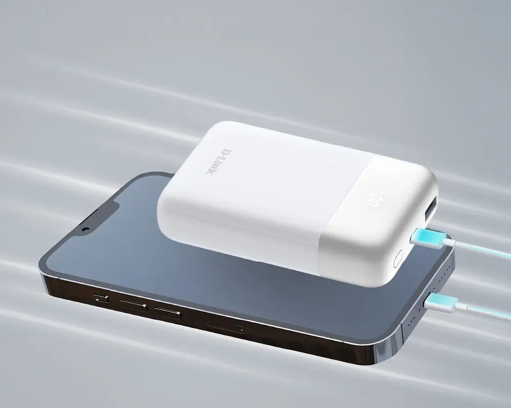 Акумулятор портативний літій-іонний D-Link Power Bank 10000мА*рік 18Вт 1xUSB-A, 1xUSB-C, білий - фото 5