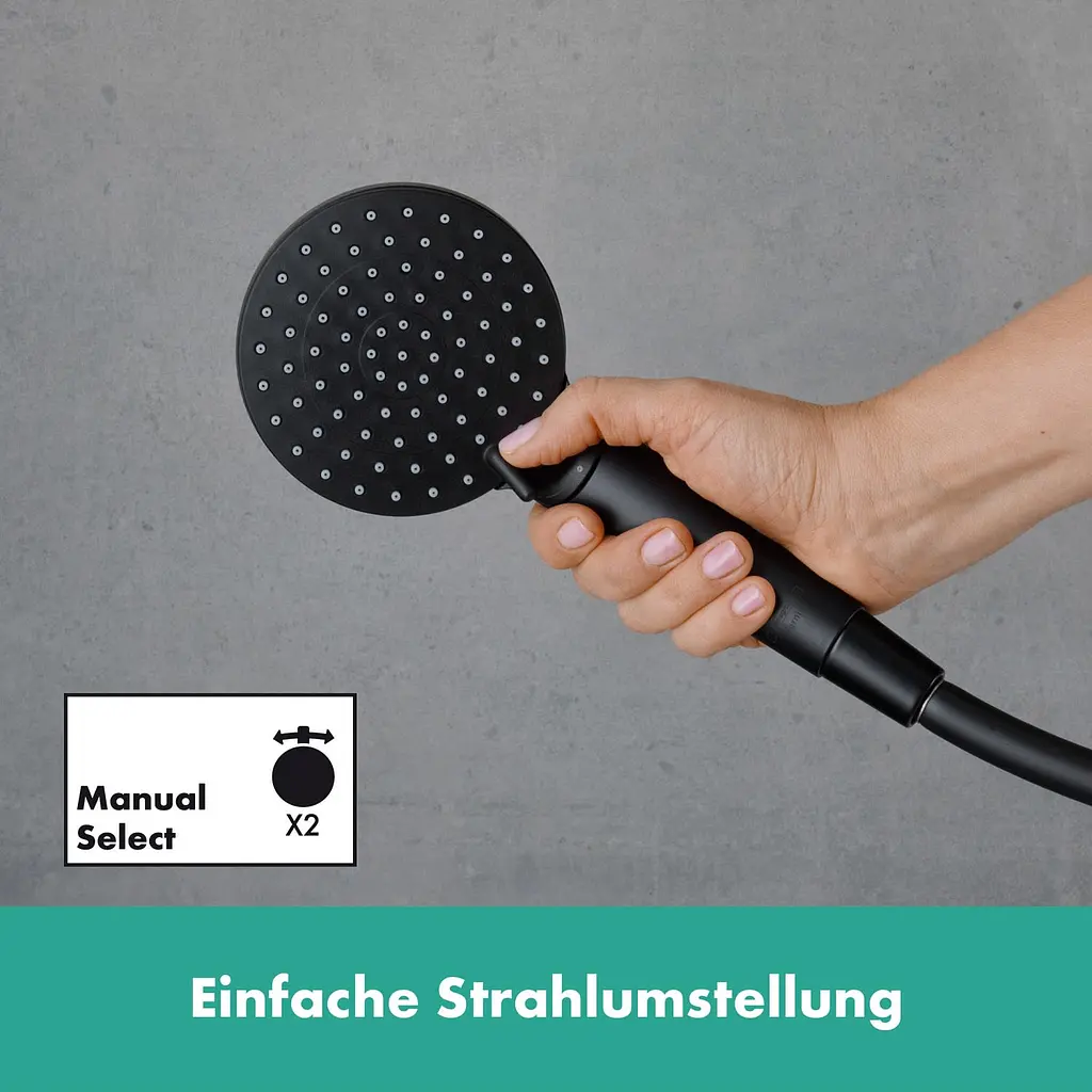 Душова система Hansgrohe Vernis Shape Showerpipe 240 1jet з термостатом Matt Black 26427670, Чорний матовий - фото 6