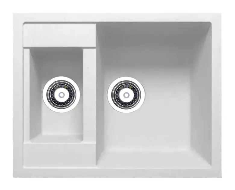 Кухонна мийка Adamant DUPLEX біла 610x495x200 мм, з додатковою чашею 61 см - фото 3