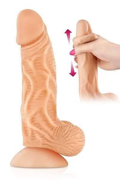 Фалоімітатор із рухомою крайньою плоттю Real Body — Real JO, діаметр 4 см, TPE - фото 2