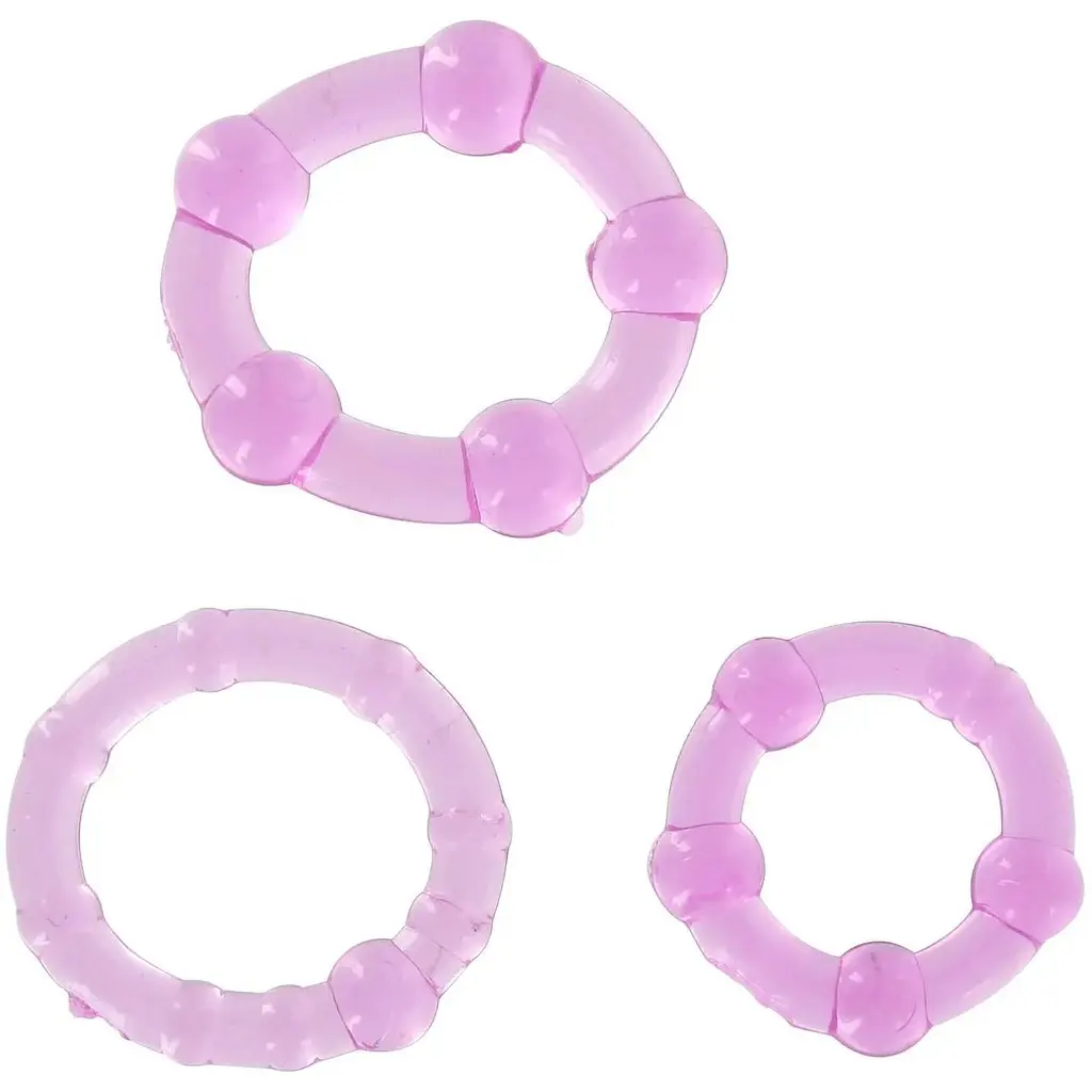 Ерекційні кільця Scala Selection Stay Hard Rings 3 шт (фіолетовий) - фото 1