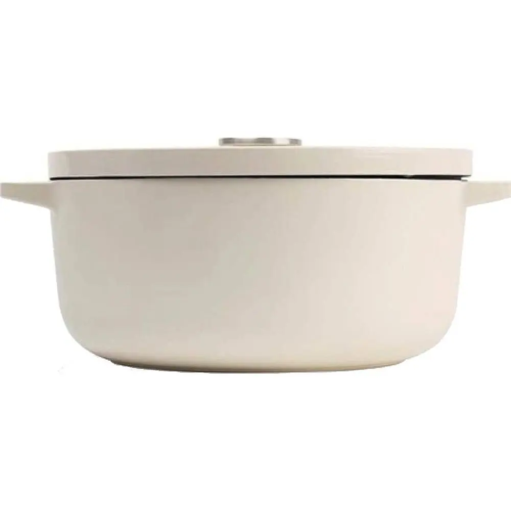 Каструля KitchenAid Cast Iron чавунна з кришкою 26 см 5.2 л мигдальний крем (CC006059-001) - фото 3