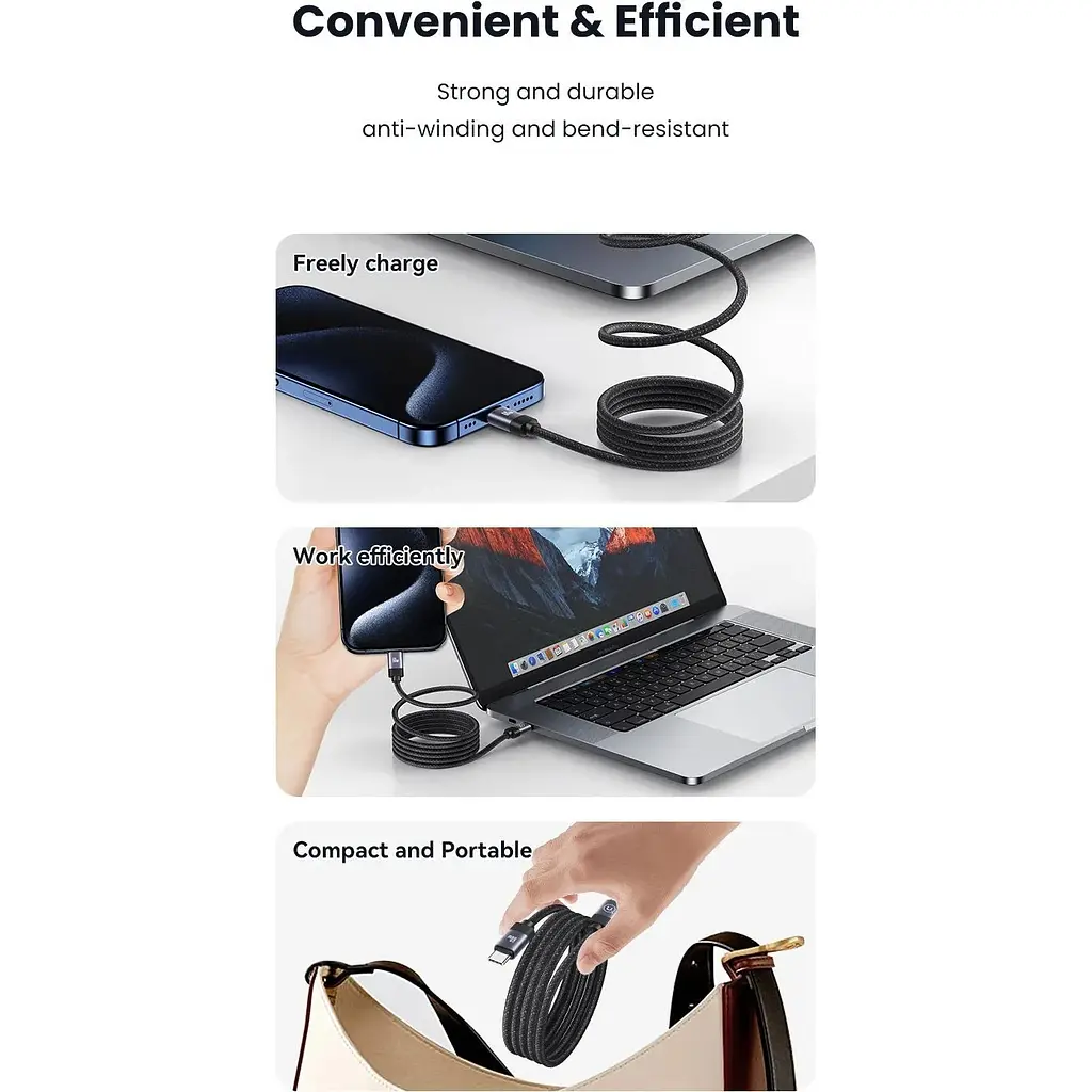 Кабель Usams US-SJ704 Rui Magnetic USB-C to USB-C 60W 1m Tarnish (SJ704USB01) [153983] - фото 7