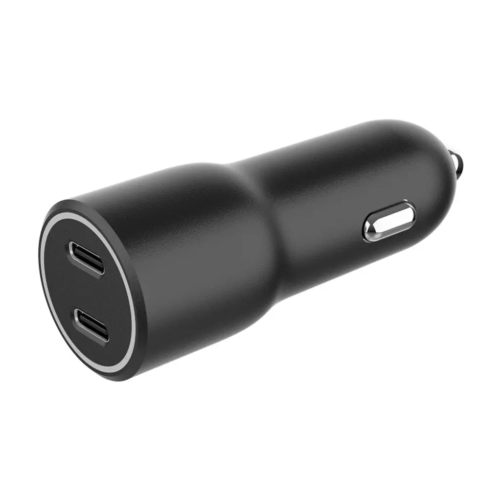Зарядний пристрій Gembird 2xUSB-C (PD 20W) black (TA-UC-C2PD40-CAR-01)