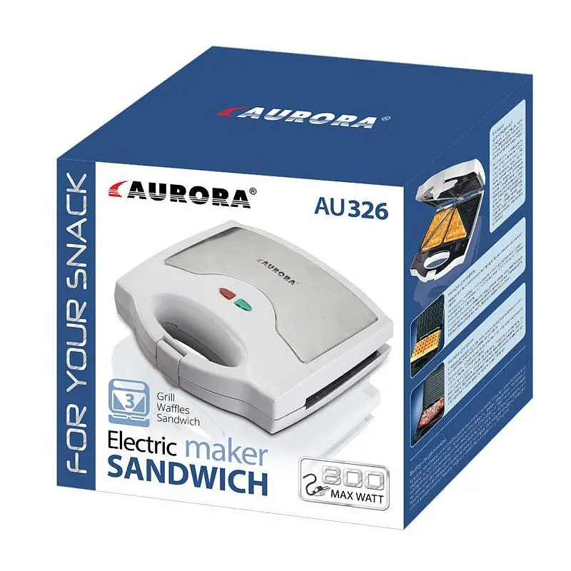 Мультимейкер (бутербродниця-вафельниця-гриль) Aurora AU 326 - фото 2