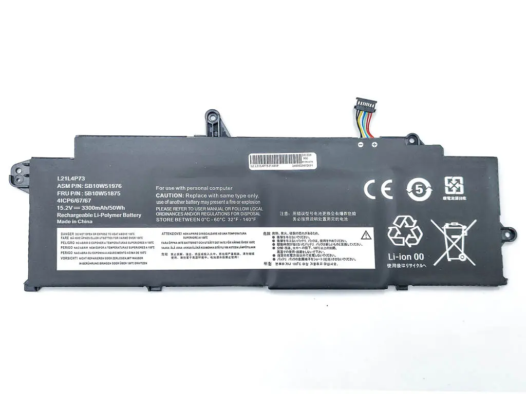Акумулятор L21L4P73 для Lenovo Thinkpad T14s Gen 3 21BR Gen 4 21F6 (L21B4P71, L21M4P75) (15.2V 3300 mAh 50Wh) - фото 2