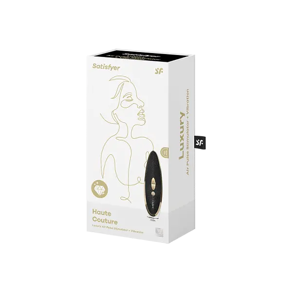 Стимулятор Satisfyer Luxury Haute Couture Люксовий вакуумний клітора, 19.3х5.4 см чорний - фото 2