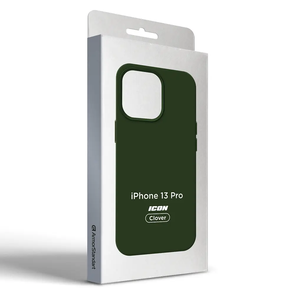 Силиконовый чехол для Apple iPhone 13 Pro, ICON2 Case, зеленый, противоударный, панель, защита всего корпуса, матовая поверхность Soft Touch, выступает над дисплеем, совместим с защитными стеклами и пленками, с микрофиброй, ArmorStandart (ARM60491) - фото 9