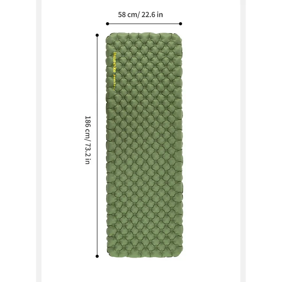 Матрац туристичний надувний одномісний Naturehike CNK2450WS014, надлегкий, 186х58х8 см, зелений із мішком для надування - фото 5