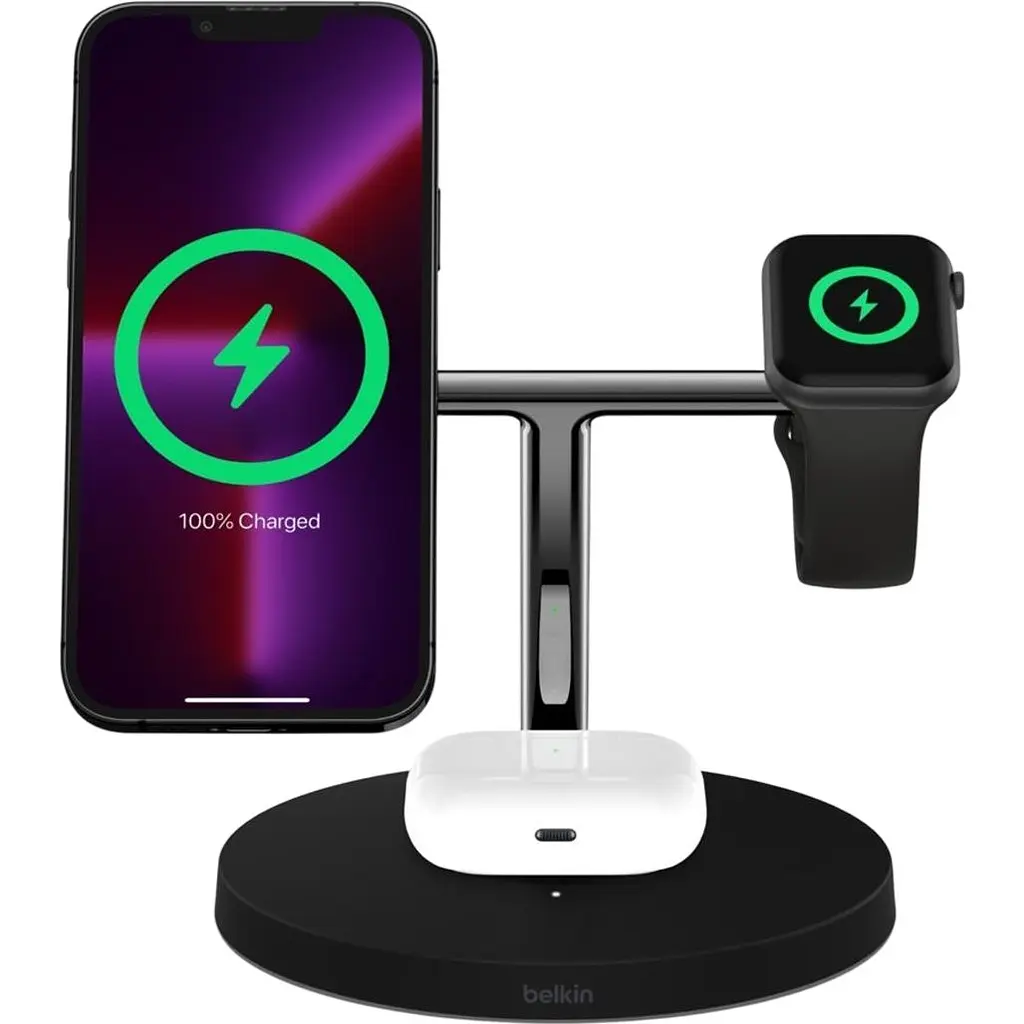 Бездротовий зарядний пристрій Belkin 3in1 MagSafe Black (WIZ017VFBK) [170632] - фото 8
