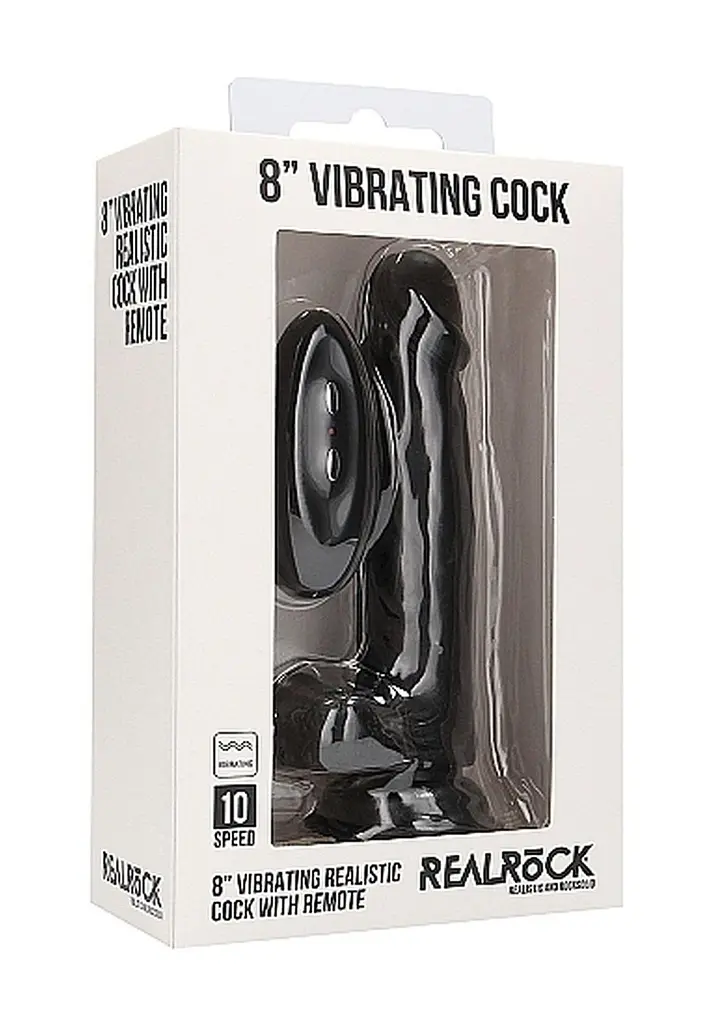 Вибратор RealRock Cock 8quot; 20 см (черный) - фото 5