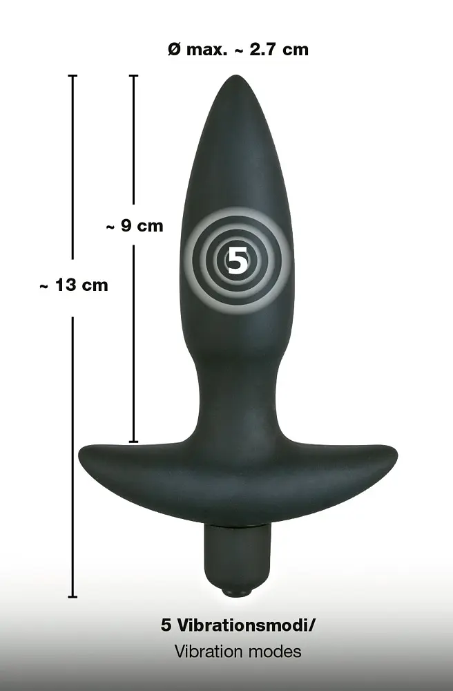 Анальна пробка з вібрацією Orion Black Velvet Vibrating Plug Small, 13х2.7 см, S - фото 2