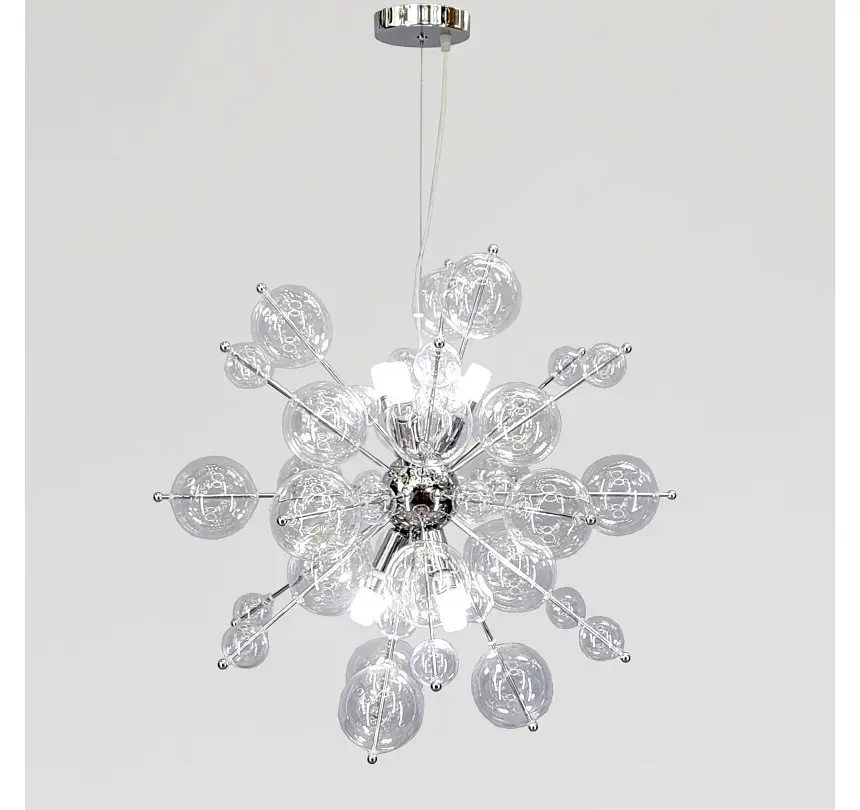 Підвісна люстра Artlight 6403CH на 6 ламп E14 з прозорими скляними кулями - фото 3
