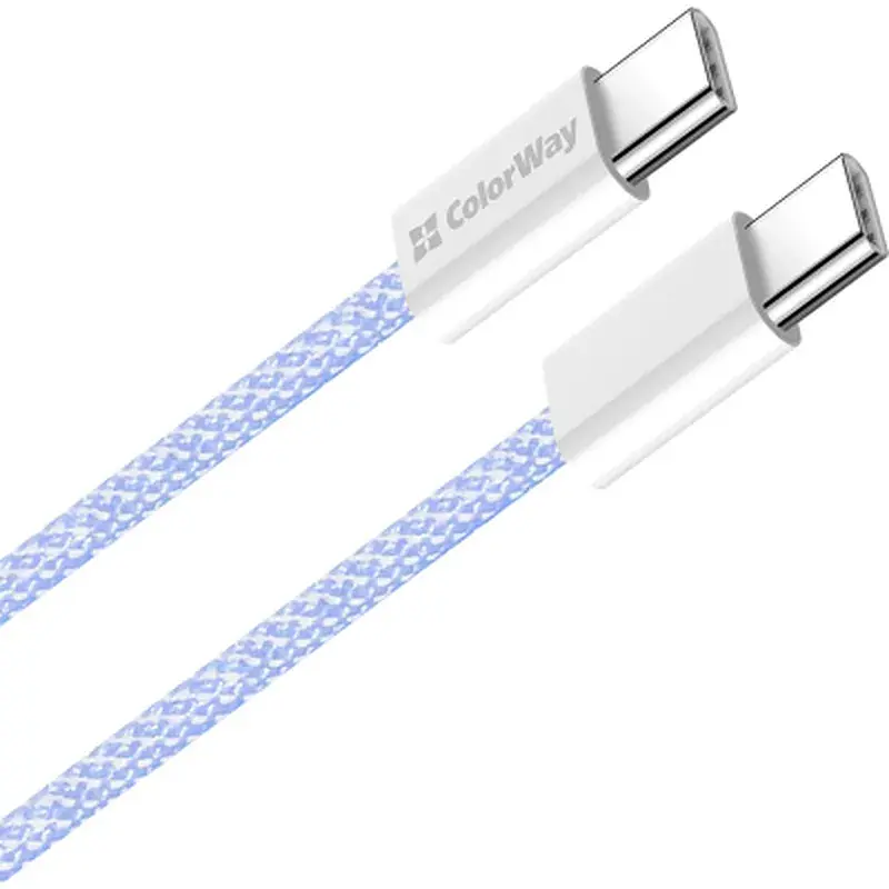 Дата кабель USB-C to USB-C 1.0m 60W 3.0А purple ColorWay (CW-CBPDCC061-PU) - фото 2