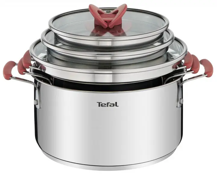 Набір посуду Opti Space, 6предметів, нержавіюча сталь, силікон, скло Tefal kuh0016926 - фото 2