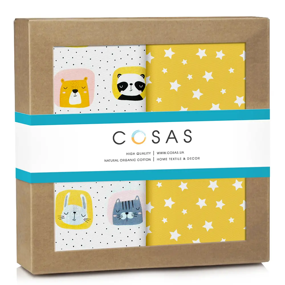 Багаторазові пелюшки дитячі COLOR ANIMALS CS2 2шт COSAS (4822052227381)