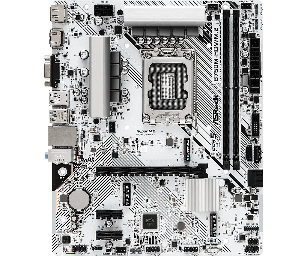 Материнська плата ASRock B760M-HDV/M.2 LGA 1700 (B760M-HDV/M.2) - фото 5