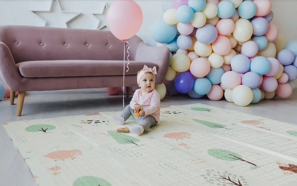 Дитячий двосторонній складаний килимок Poppet Тигреня в лісі і Молочна ферма, 200х180 см (PP001-200) - фото 9