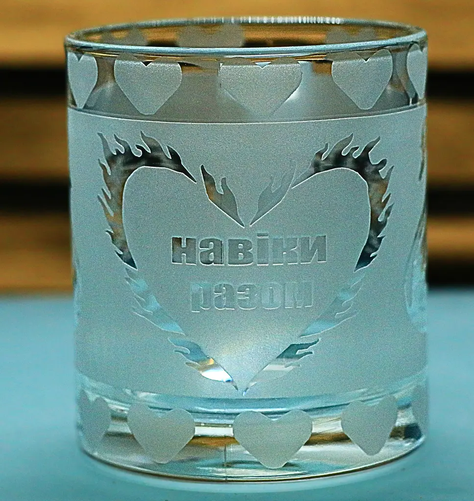Скляна чашка 320 мл Лебеді з гравіюванням кухоль для закоханих  Подарунок на весілля річницю для коханих матова - фото 2