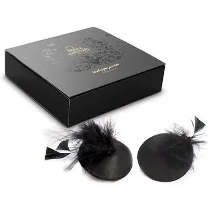 Пестіс - стикини Bijoux Indiscrets Burlesque pasties FeaTher, з пір'ям - фото 3