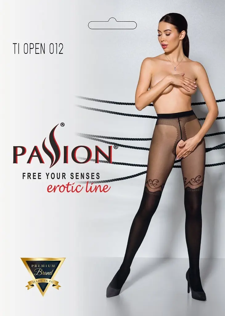 Колготки Passion Tiopen 012 з відкритим доступом 1/2 чорні - фото 3