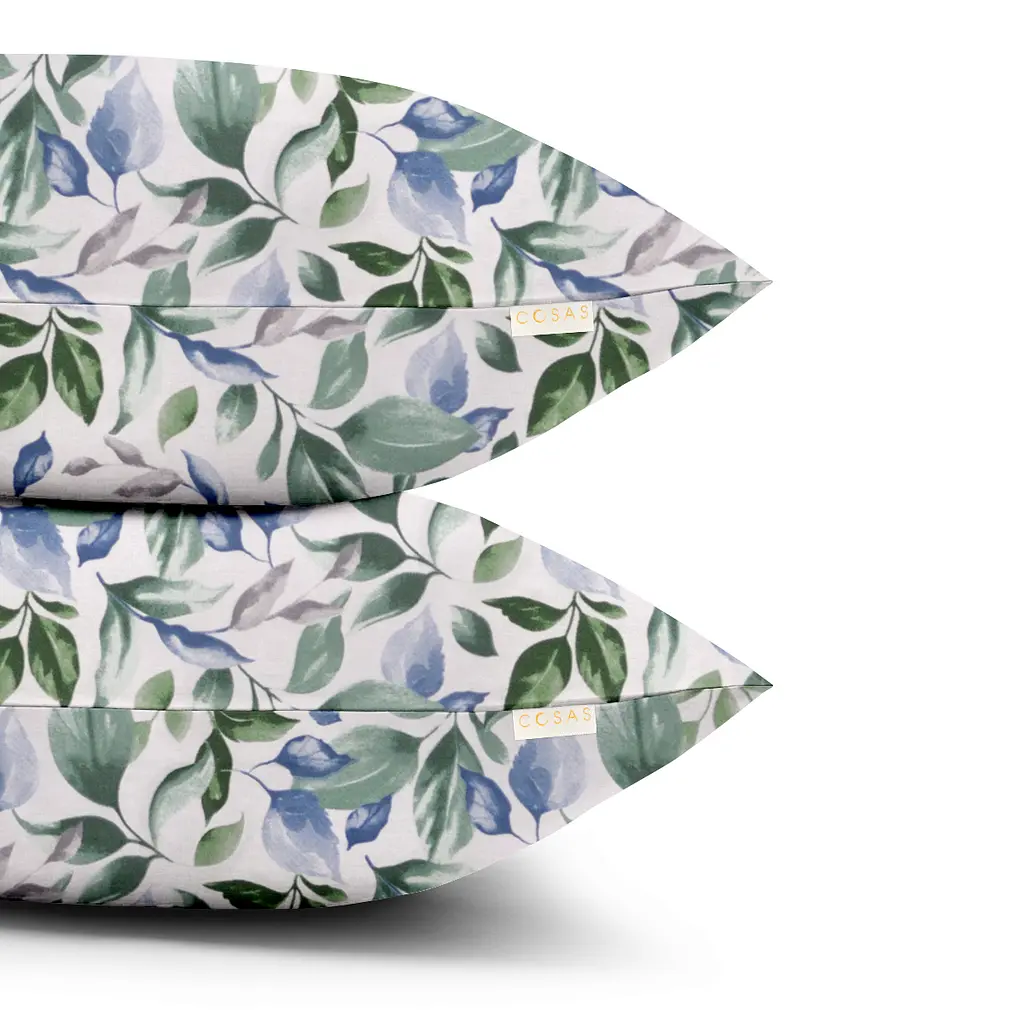 Комплект постільної білизни Cosas Watercolor flowers CS7 Євро зелений (FoliageGreenBlue_45Pearl_200) - фото 4