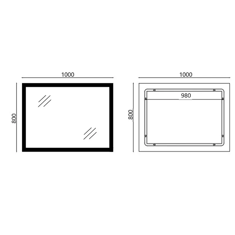 Дзеркало Mixxus Flat MR04-100x80 (LED Touch, годинник, антизапотівання, димер, регулювання яскравості) MI6927 - фото 2