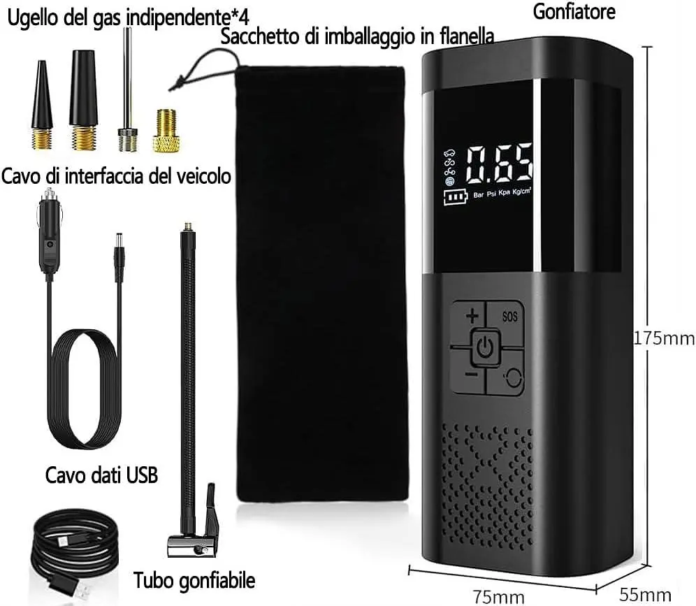 Портативний компресор Wireless Pump 12В ST5509D ∙ Багатофункціональний портативний Wireless Pump компресор - фото 4