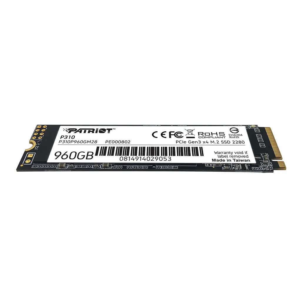 Накопичувач SSD M.2 Patriot P310 960GB NVMe 2280 PCIe 3.0x4 3D NAND TLC (P310P960GM28) - фото 3