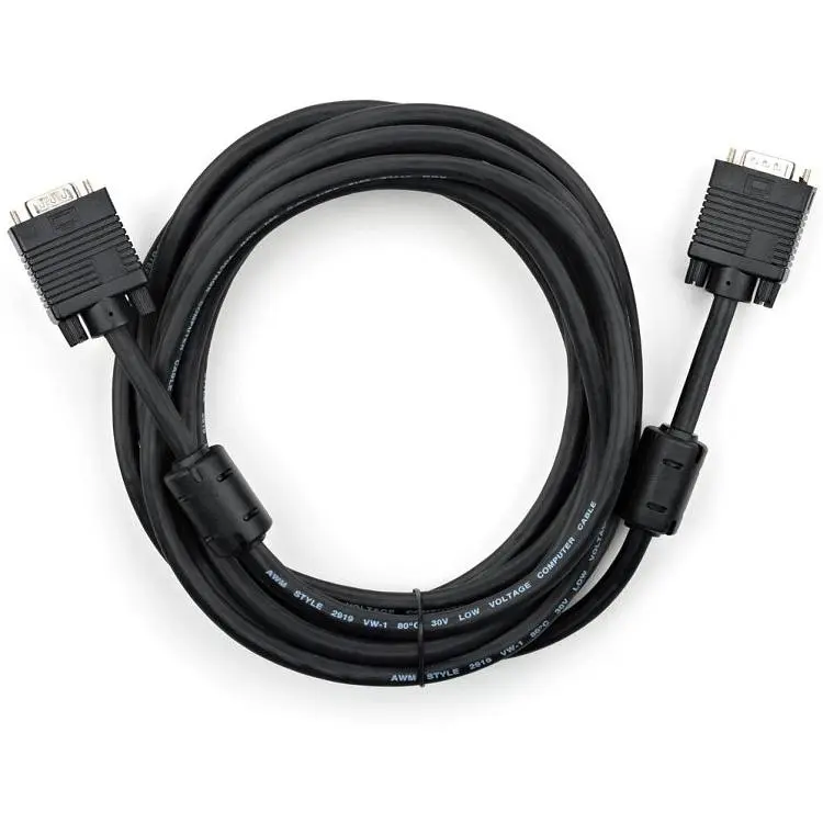Кабель мультимедійний VGA M to VGA M 5.0m Vinga (VCPDCVGAMM5MBK)