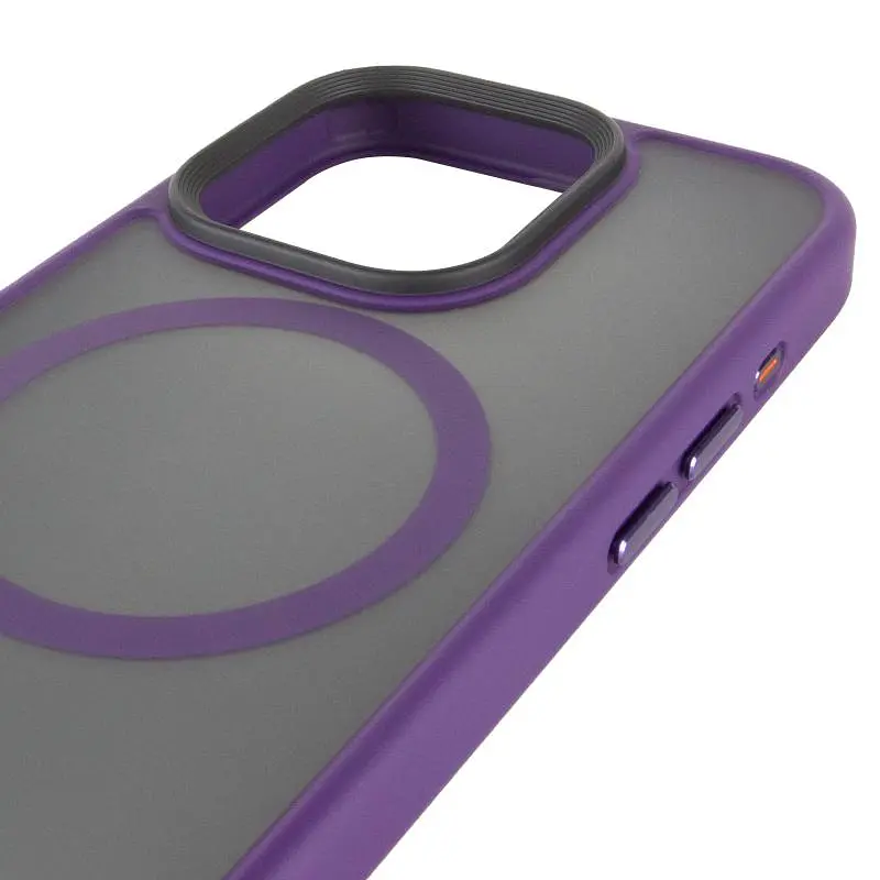 TPU+PC чохол Metal Buttons with MagSafe для Apple iPhone 16 Pro Max (6.9) Темно-фіолетовий / Dark Purple - фото 4