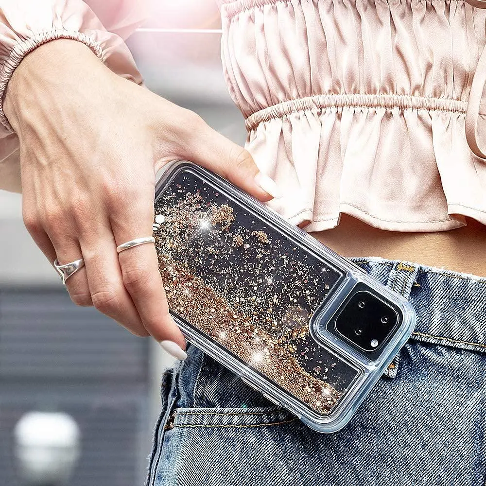 Чохол протиударний з плаваючими блискітками Case-Mate Waterfall CM039326-06 для iPhone 11 Pro (5.8") Gold - фото 2