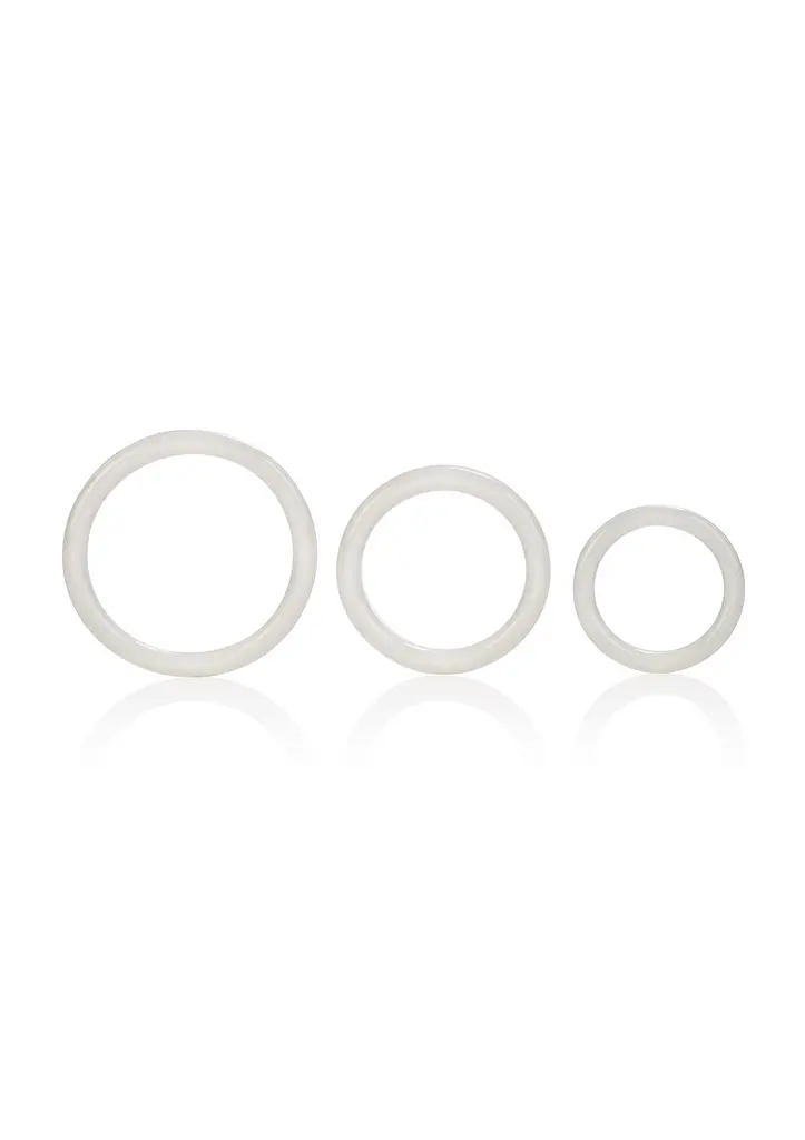 Ерекційне кільце CalExotics Tri-Rings 3 шт білий - фото 2