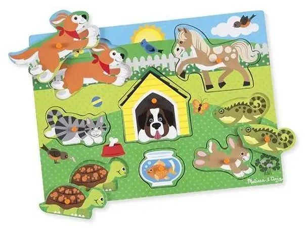 Дерев'яна рамка-вкладиш Melissa&Doug Домашні тварини 8 елементів (MD19053) - фото 2