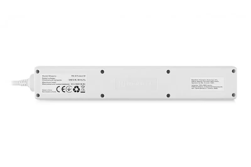 Фільтр живлення REAL-EL RS-6 Protect M 1.8м Білий (EL122300031) - фото 2