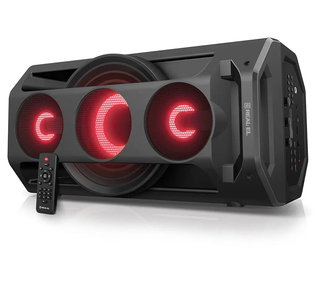 Портативна колонка бумбокс REAL-EL X777-PSS Boombox 65W Bluetooth TWS, RGB, Black - фото 4