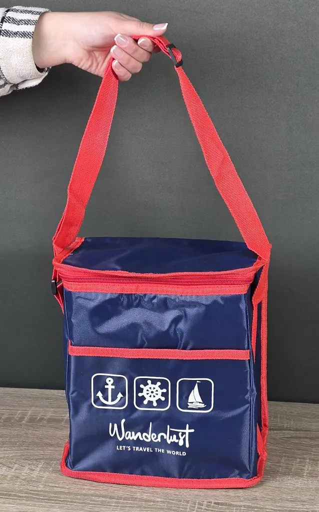 Термосумка 24x16x25 см Stenson Wanderlust R28803 10 л охолодження та збереження температури Синій - фото 3