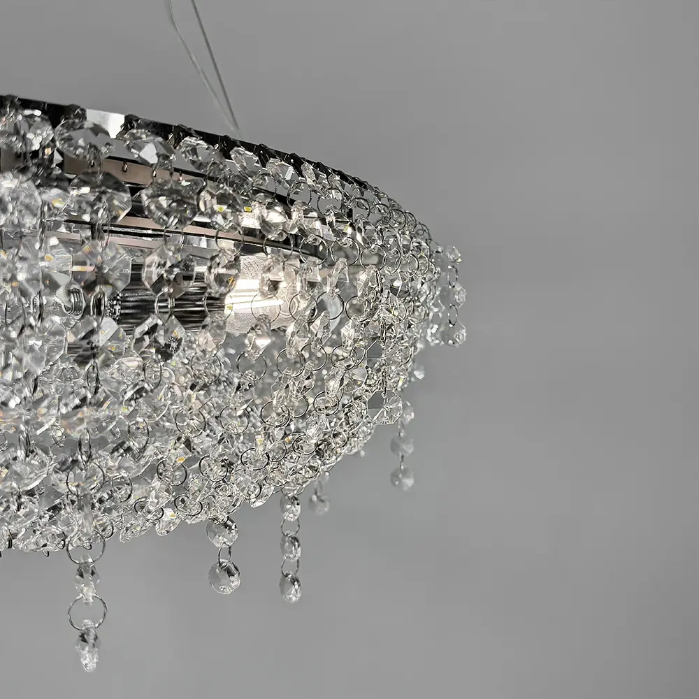 Роскошная хрустальная люстра в 2-х размерах Line.F Диаметр 80см - фото 2