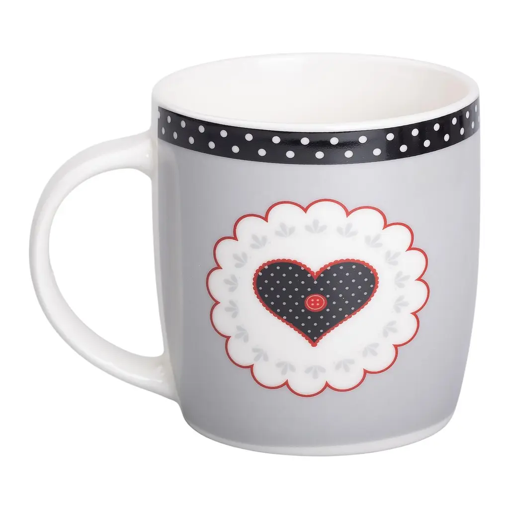 Чашка порцелянова I love you 400 мл, сірий з чорим Liling Rongxiang Ceramic RX-N240147G - фото 11