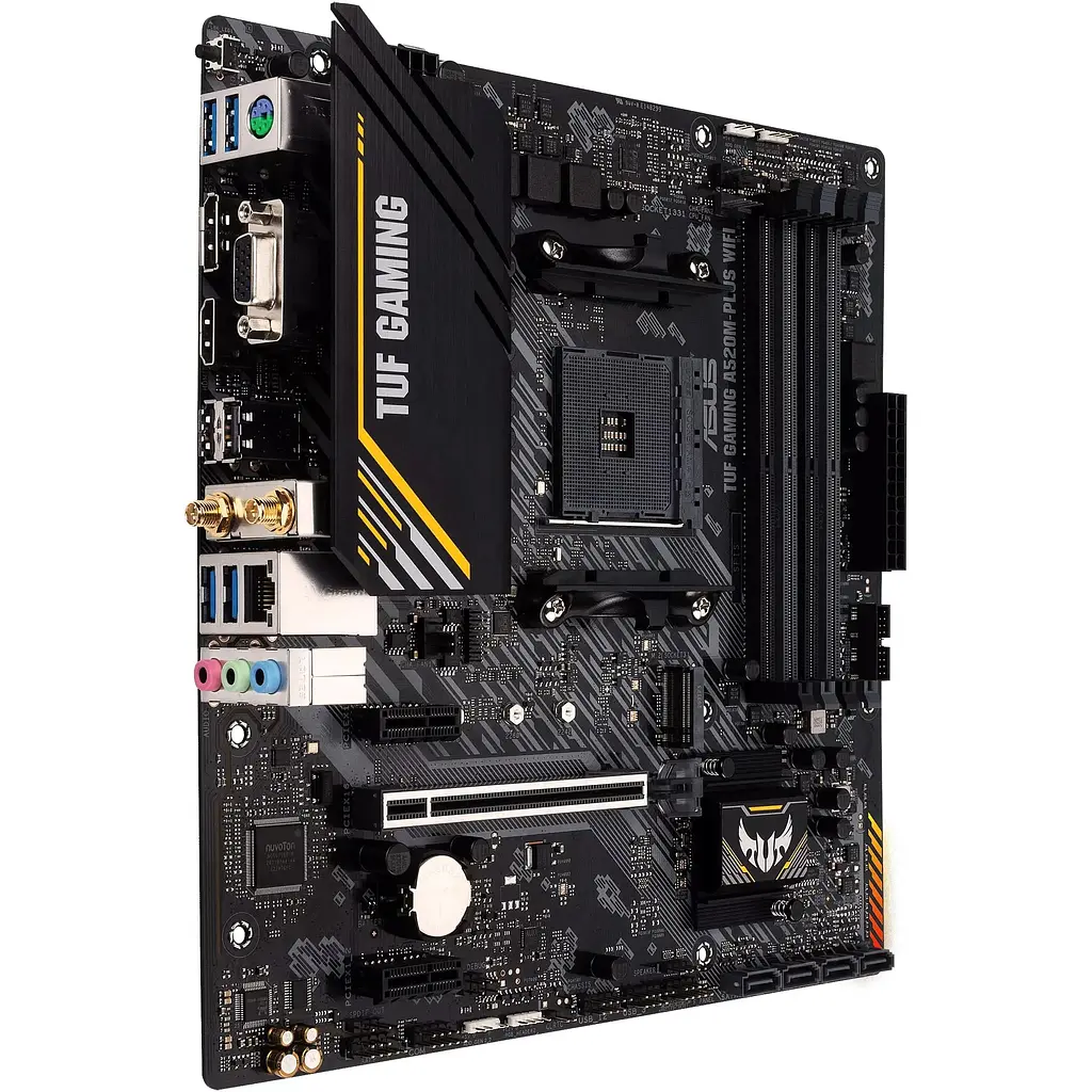 Материнська плата Asus TUF Gaming A520M-PLUS WIFI sAM4 A520 4xDDR4 HDMI-DVI-VGA Wi-Fi BT mATX - фото 2