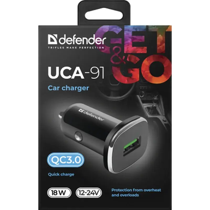 Зарядний пристрій Defender 1xUSB 18W (USB-A) QC3.0 3А UCA-91 (83830) - фото 3
