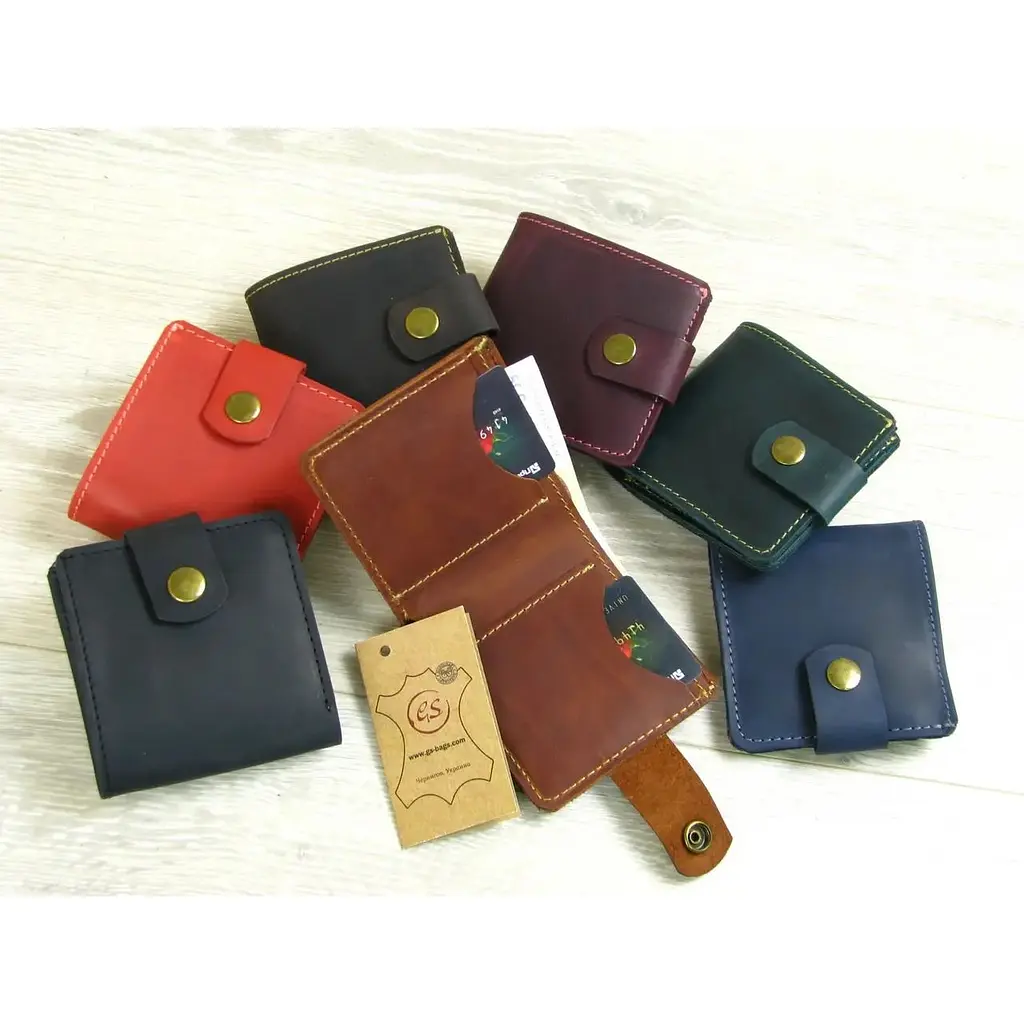 Кошелек GS кожаный синий - фото 7