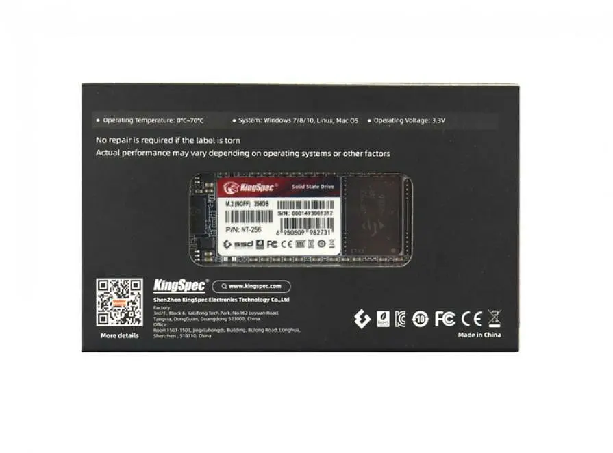 SSD Kingspec 128GB M2 PCIe Gen3 NVMe 2280 - фото 2