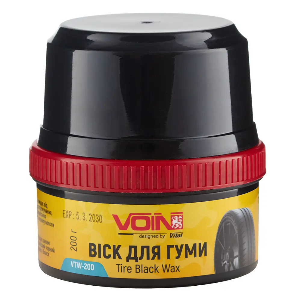 Чорниця віск для полірування та догляду за шинами VOIN Tire Black Wax 200 гр з аплікатором (VTW-200) - фото 3