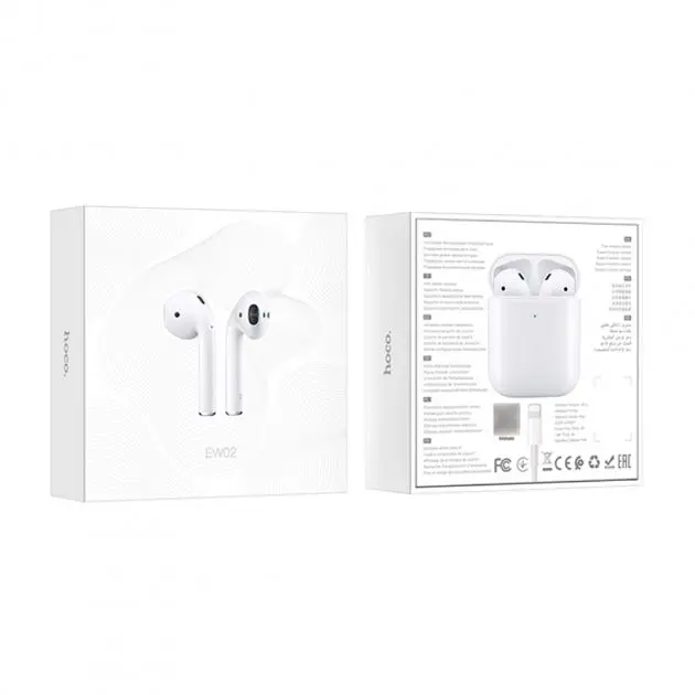 Беспроводные наушники Hoco EW02 TWS, с микрофоном, Bluetooth 5.1, белые - фото 5