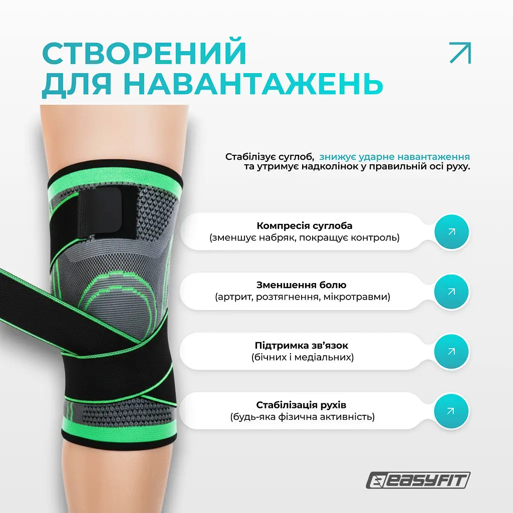 Компрессионный наколенник EasyFit с ремнями (XL) - фото 6