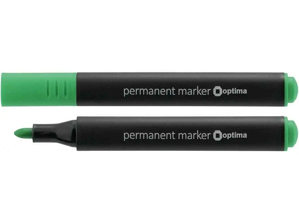Маркер текстовий OPTIMA зелений 1шт перманентний трикутний 2мм,