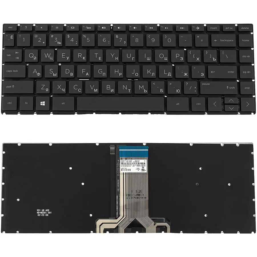 Клавіатура для ноутбука HP (240 G6, 245 G6) rus, black, без фрейма, підсвічування клавіш - фото 2