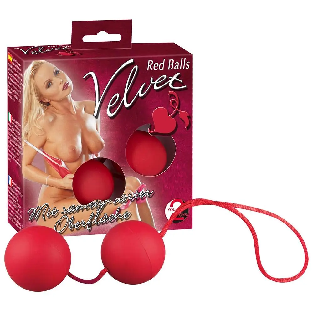 Вагінальні кульки Velvet Red Balls, 23 см, червоний - фото 5